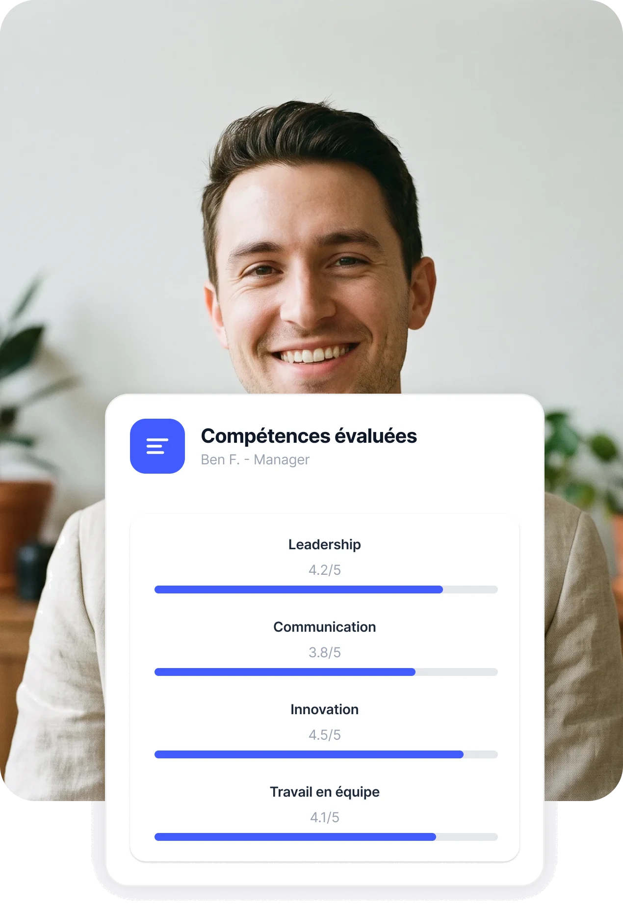 Compétences évaluées d'un collaborateur dans Sesame HR