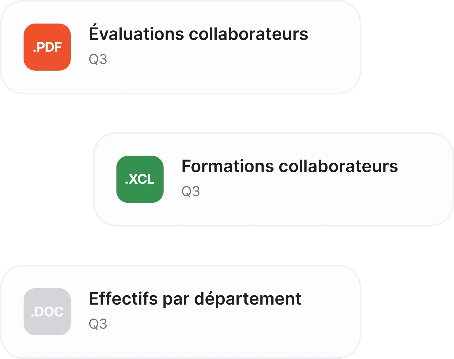Rapports générés en PDF, Excel et Word
