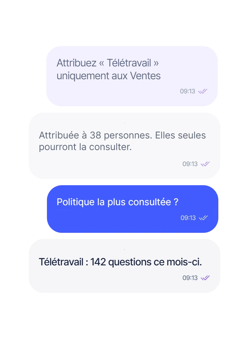 Conversation entre l’équipe RH et Sesame Intelligence