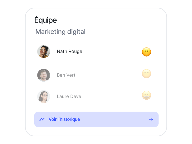 Humeur de l'équipe Marketing digital dans Sesame