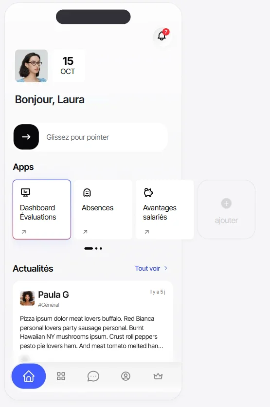 Le menu de Sesame avec l’application tout juste publiée comme une entrée de plus
